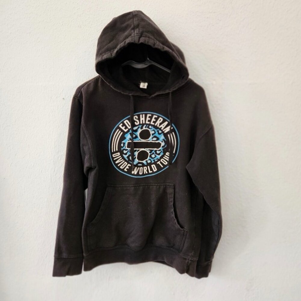 Ed Sheeran Hoodie Mens Small Black Divide World Tour Concert Sweater Pullover